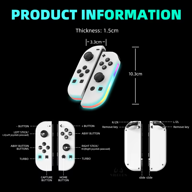 Switch Controller for Nintendo Switch, Switch Remote Control Supports Dual Vibration/Motion Control/Screenshot/Wake-up, White