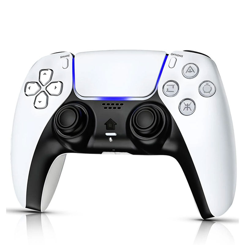 Wireless Controller Compatible for P5, Bluetooth 5.0 with 1000mAh Battery, Dual Vibration, 6-Axis Motion Control, USB-C Charging, Gamepad Compatible with P5/Windows PC, White