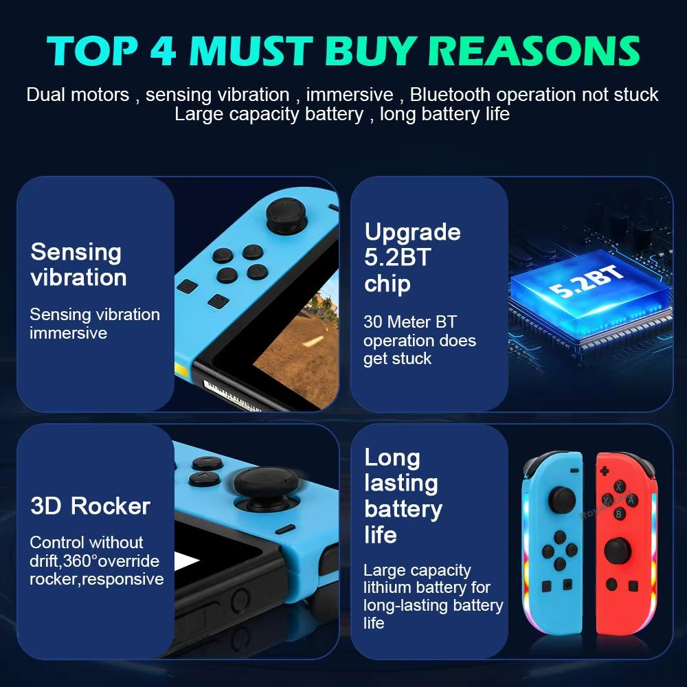 Switch Controller for Nintendo Switch, Switch Remote Control Supports Dual Vibration/Motion Control/Screenshot/Wake-up, Red Blue