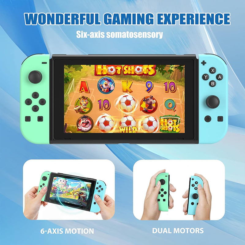 Switch Controller for Nintendo Switch, Switch Remote Control Supports Dual Vibration/Motion Control/Screenshot/Wake-up, Green Blue