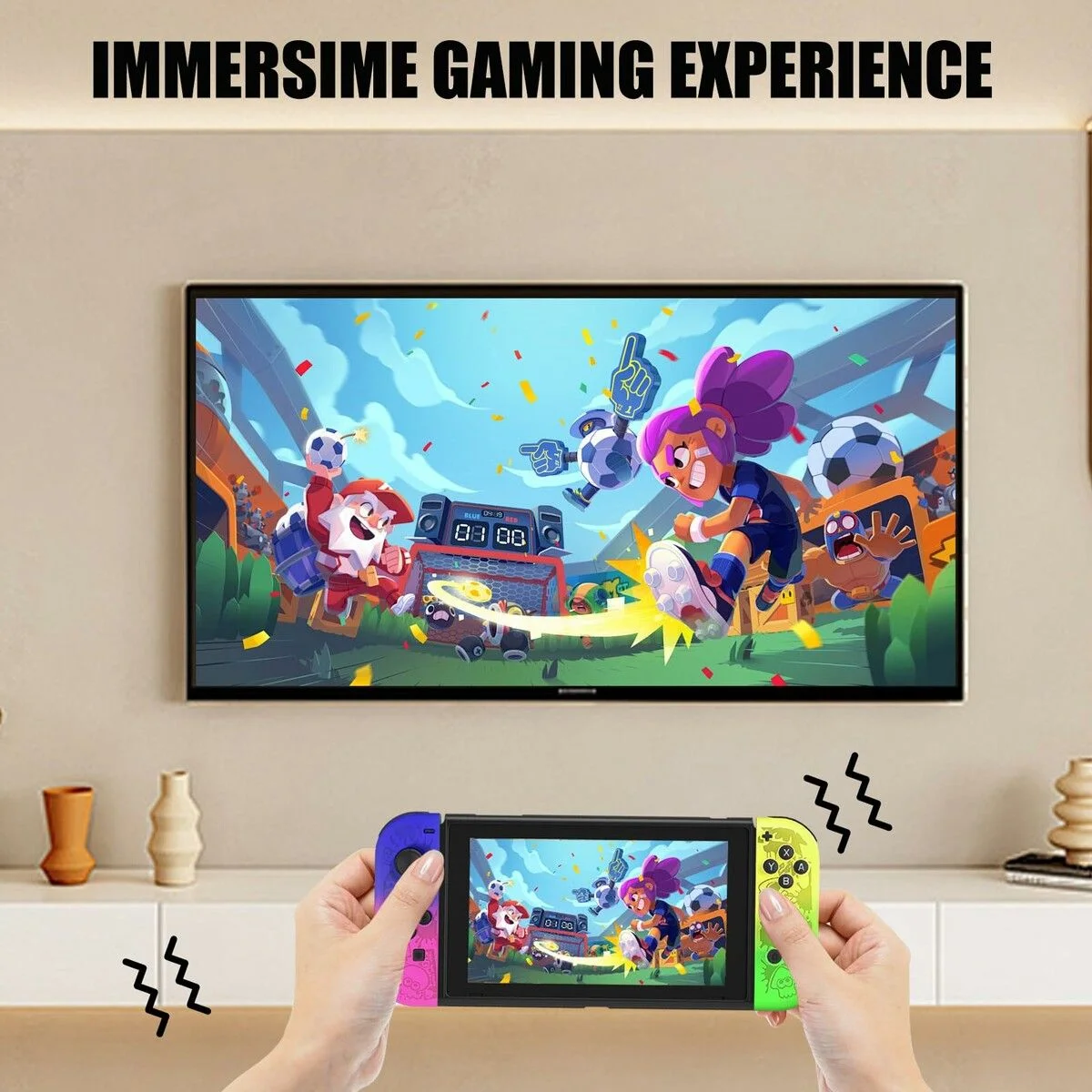 Switch Controller for Nintendo Switch, Switch Remote Control Supports Dual Vibration/Motion Control/Screenshot/Wake-up, Purple Green Print