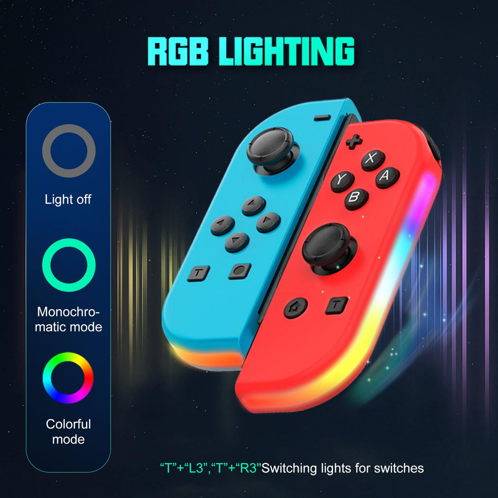 Switch Controller for Nintendo Switch, Switch Remote Control Supports Dual Vibration/Motion Control/Screenshot/Wake-up, Red Blue
