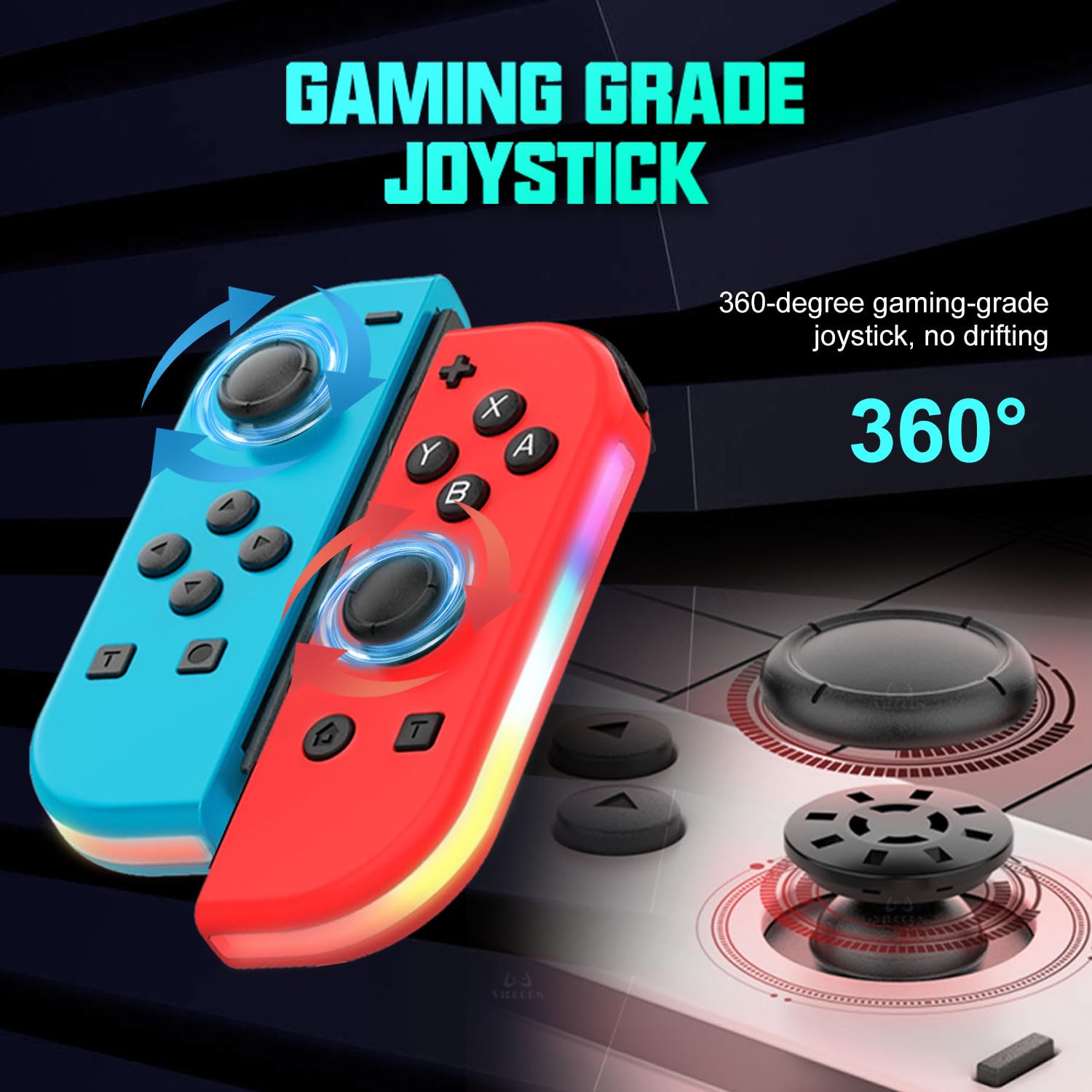 Switch Controller for Nintendo Switch, Switch Remote Control Supports Dual Vibration/Motion Control/Screenshot/Wake-up, Red Blue
