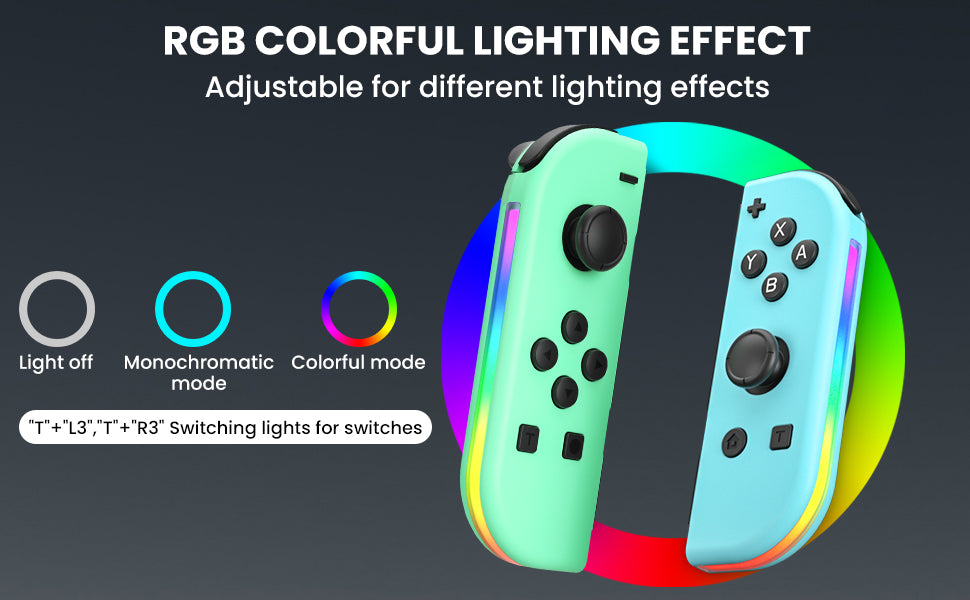 Switch Controller for Nintendo Switch, Switch Remote Control Supports Dual Vibration/Motion Control/Screenshot/Wake-up, Green Blue