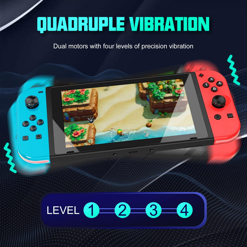 Switch Controller for Nintendo Switch, Switch Remote Control Supports Dual Vibration/Motion Control/Screenshot/Wake-up, Red Blue